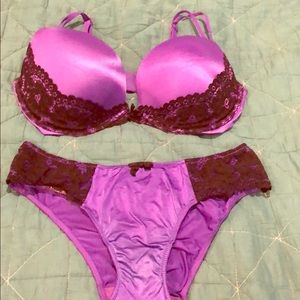 SOLD- Victoria’s Secret Purple and black bra and panty